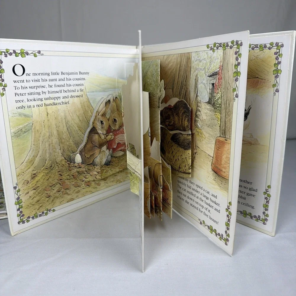 Beatrix Potter Pop-Up Books Set Peter Rabbit & Benjamin Bunny Vintage 1994 3D